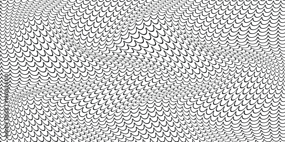 simple black outline fish scale wave pattern for banner poster ...