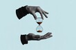 © Ree - Hands holding hourglass symbolizing passing time concept