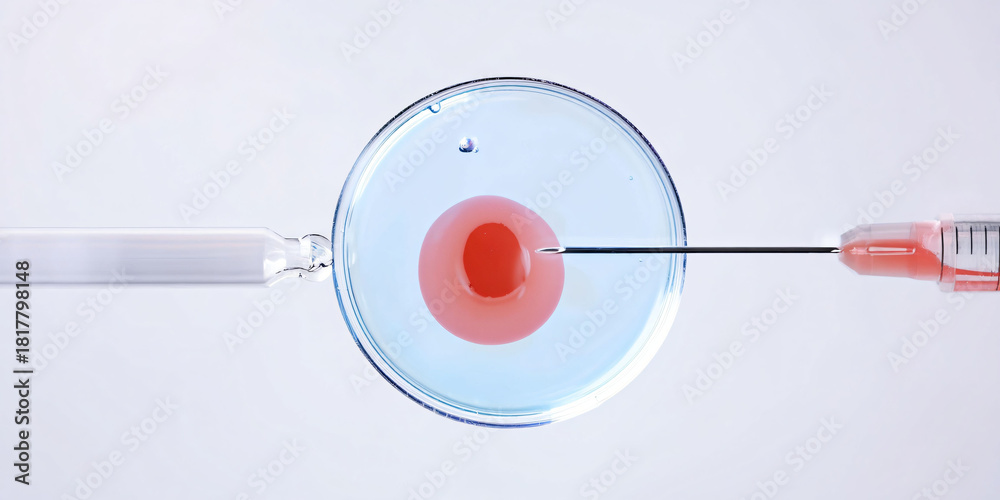 IVF Injection Fertilizing an Egg Cell Stock Illustration | Adobe Stock
