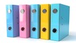 © jodi - Assortment of colorful ring binders against a bright white backdrop