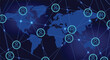 © ArtDawn - Global digital network connecting worldwide communication grid with futuristic geographical map design