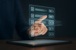 © Technology Mafia - User selecting high priority task on futuristic interface