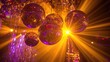 © Seyyar - Reflective disco balls shimmering under colorful illumination, vibrant party atmosphere