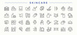 © Rubbble - Skincare icon set. Makeup icon set. Modern vector illustration. Includes thin line symbols salon, health, skin, care, makeup, beauty and more. Editable stroke collections.