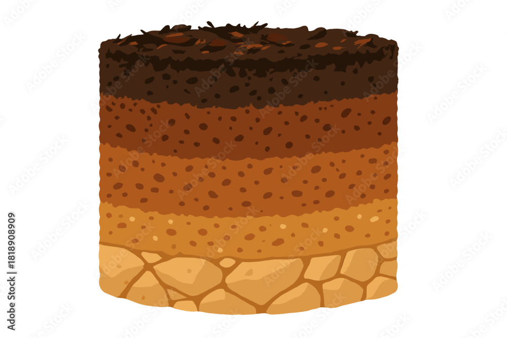 Vector de Stock Detailed cross section showing different layers of soil ...