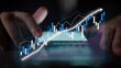 © InfiniteFlow - A detailed representation of business analytics and growth featuring hands typing on a keyboard. Overlaid graphs show financial success and data insights. Copula