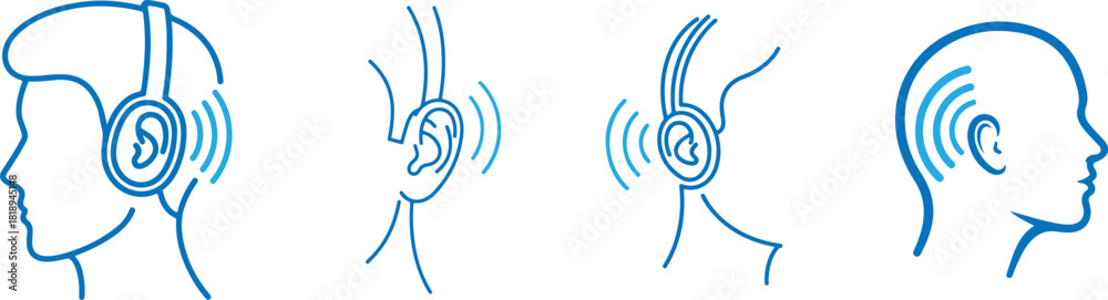 Illustrations of human hearing and sound perception, including audio ...