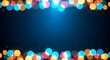 © Emi - Festive bokeh lights frame a dark blue background with glowing particles, ideal for holiday and celebration themes
