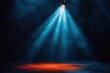 © Jonathan - A dark wallpaper is illuminated by a single spotlight- creating a dramatic and moody atmosphere in stock photo