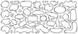 © stas111 - Hand drawn speech bubbles create a playful doodle collection with loose outlines. Each shape shows friendly curves and spontaneous style