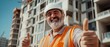 © Jelena - Smiling construction worker showing thumbs up at building site