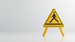 © khonkangrua - Caution Sign for Pedestrian Safety in Construction Area Background