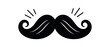 © Lion - Mustache icon with curve detail black silhouette with curl and style lines fun dad visual