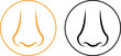 © Asia - Smell nose icon set collection group in flat black line style, scent aroma odor sniff symbol pack, human sense olfactory element bundle, simple minimal outline illustration graphics vector