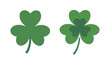 © 素真 莊 - Simple green shamrock icon flat vector set. Three-Leaf Clover icon. Saint Patrick's Day element.Good for greeting card,poster, banner, leaflet .White background.