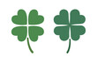 © 素真 莊 - Simple green shamrock icon flat vector set. Four-Leaf Clover icon. Saint Patrick's Day element.Good for greeting card,poster, banner, leaflet .White background.