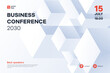 © alexandertrou - Business conference invitation poster template. Abstract white geometric background with place for your text. Ideal for web banner, poster, flyer, social media. Vector illustration