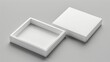 © sorin - White folding gift box mockup  open and closed 3d render for presentation and design use