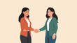 © Pitchlab - Two businesswomen shaking hands, symbolizing agreement and partnership