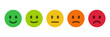 © icons gate - Colorful feedback emoji faces, emoticons ranging from happy to sad, for surveys, rating systems, user feedback, and UI elements as a rating scale or for collecting feedback on satisfaction and mood