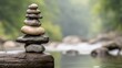 © Cindy  - Balanced Zen Stones in a Serene Natural Landscape