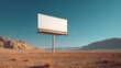 © irawan - Empty outdoor advertising structure stands tall under a clear desert sky