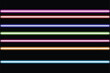 © graphicmount - Colorful glowing neon light bars creating a vibrant horizontal striped pattern, futuristic energy lines with modern abstract design