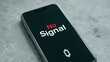 © SashaMagic - Phone with 'No Signal' message on screen.