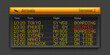 © klyaksun - Airport board with flight arrival schedule. Vector realistic LED screen showing plane landing, delay time, destination info, terminal timetable, digital panel with travel information, airline service