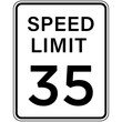© OMG_BU - 35 MPH Speed Limit Road Signs.Warning Traffic Road Street Metal Sign