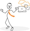 © Deenanath - Cloud Computing and Laptop Configuration (vector draw with stick figure)