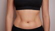 © Anat art - Female Abdomen Showcasing Soft Fat Folds Before Weight Loss Against a Neutral Pastel Background in a Professional Stock Style