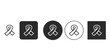 © Mahmuda - Black and white awareness ribbon vector icon set for UI design | Outline support symbol glyph icons on dark and light backgrounds | Minimalist charity campaign logo graphic resources