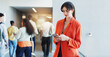 © DavidsPrime/peopleimages.com - University, lecturer and woman with cellphone, communication and email notification. Higher education, college and person with smartphone, typing and digital app for scholarship and online schedule