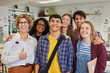 © Rido - Group of happy smiling students with mature teacher at secondary school