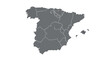 © Fauzi - Spain Map A Detailed Outline of the Iberian Peninsula for Cartography and Design Projects