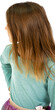 © dizfoto1973 - Rear view of a young girl with flowing brown hair and a teal top, isolated on a transparent background. Perfect for creative cut-out designs and various digital compositions.