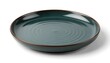 © Andrey - Green ceramic plate featuring a subtle ripple pattern, isolated on a white background, ready for serving dishes