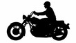 © Muhammad - Striking silhouette of a motorcyclist riding a classic chopper, embodying freedom and adventure on the open road, perfect for branding and logo design.