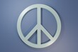 © Vadim - Grey Peace icon isolated on purple-blue background. Hippie symbol of peace. Minimalism concept. 3D render illustration