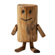 © ArzStudio - Smiling Wooden Character Standing Still on a Clean White Backdrop