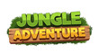 © Evelyn - A vibrant 'Jungle Adventure' title graphic with green grassy text and orange letters on a wooden plank, isolated on a white background.