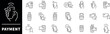 © Jocelyn_Flores - Payment icon set. Payment thin line style icons. Payment type line icons. Pay thin line icons. Editable stroke