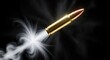 © Yari - Ammunition in flight with smoke effect on black background, studio shot