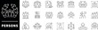 © Jocelyn_Flores - Persons vector icons in line style. Persons, community, society related icons collection. People outline vector icons