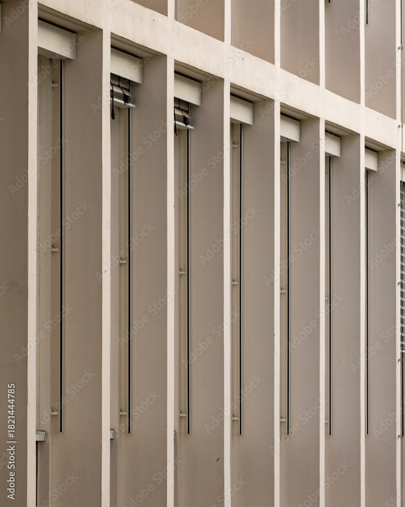 Long Row Window long rows of windows of an office building from the 1960s Stock Photo ...