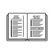 © SujonStock - Open book icon showing event history and security record log