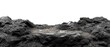 © pvl0707 - Black rock cliff isolated against a white background captured in a high-resolution black-and-white scene with precise focus stacking