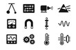 © Olena - Pendulum voltmeter icon generator virtual oscillograph lab wave physics circuit vector lens