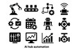 © Olena - Ai monitoring robot icon process task machine smart conveyor icons control automation